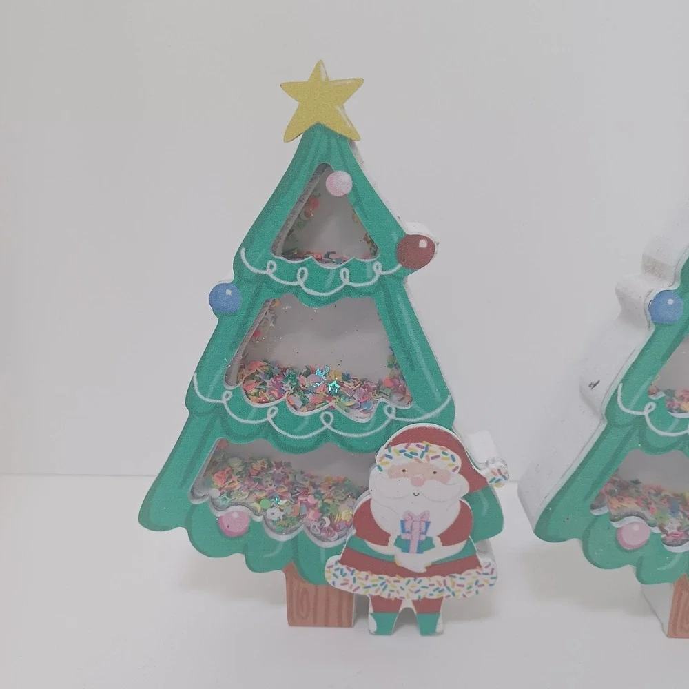 NEW Ashland Christmas Noel Sprinkle Shop‎ Set of 2 Tabletop Decor Trees